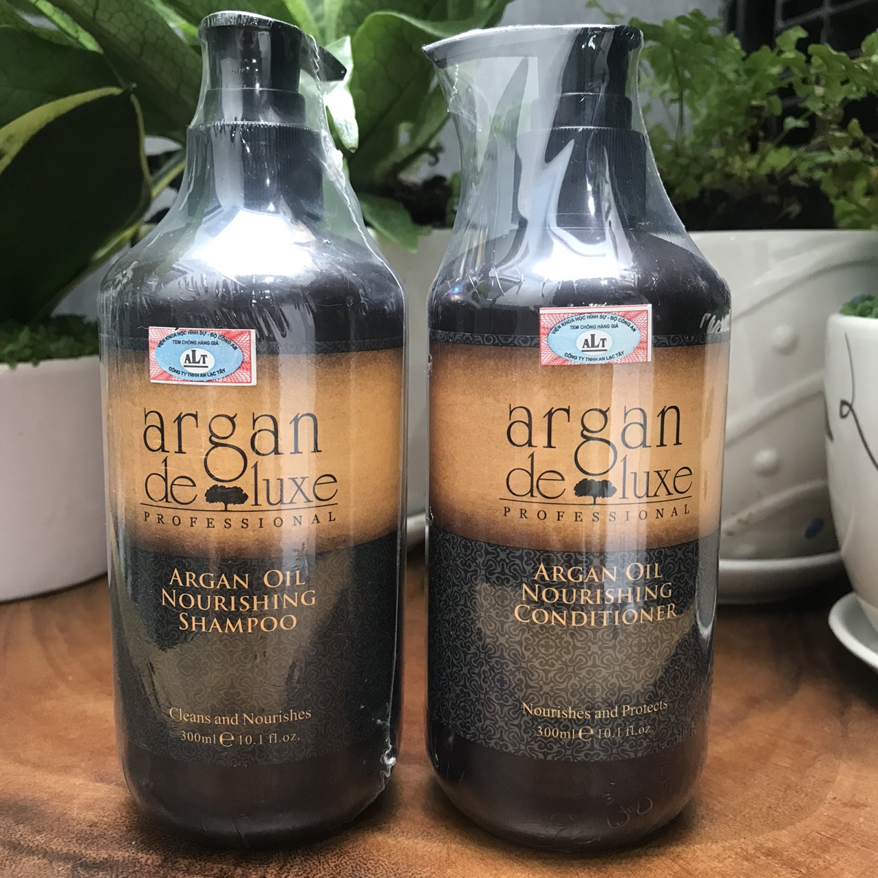 Cặp dầu gội xả phục hồi tóc hư tổn Argan Deluxe 300mlx2