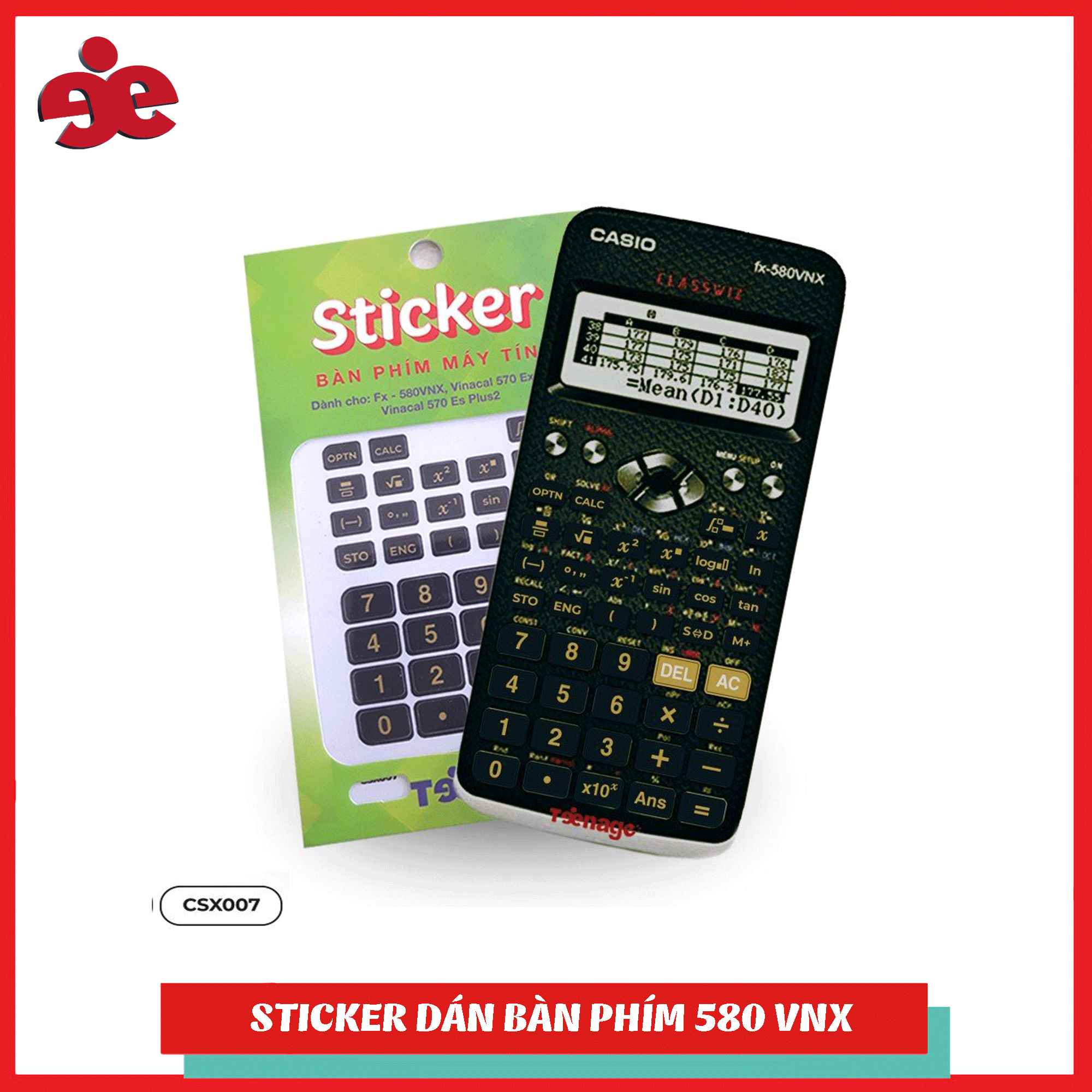 STICKER DÁN PHÍM MÁY TÍNH CASIO FX 580VNX