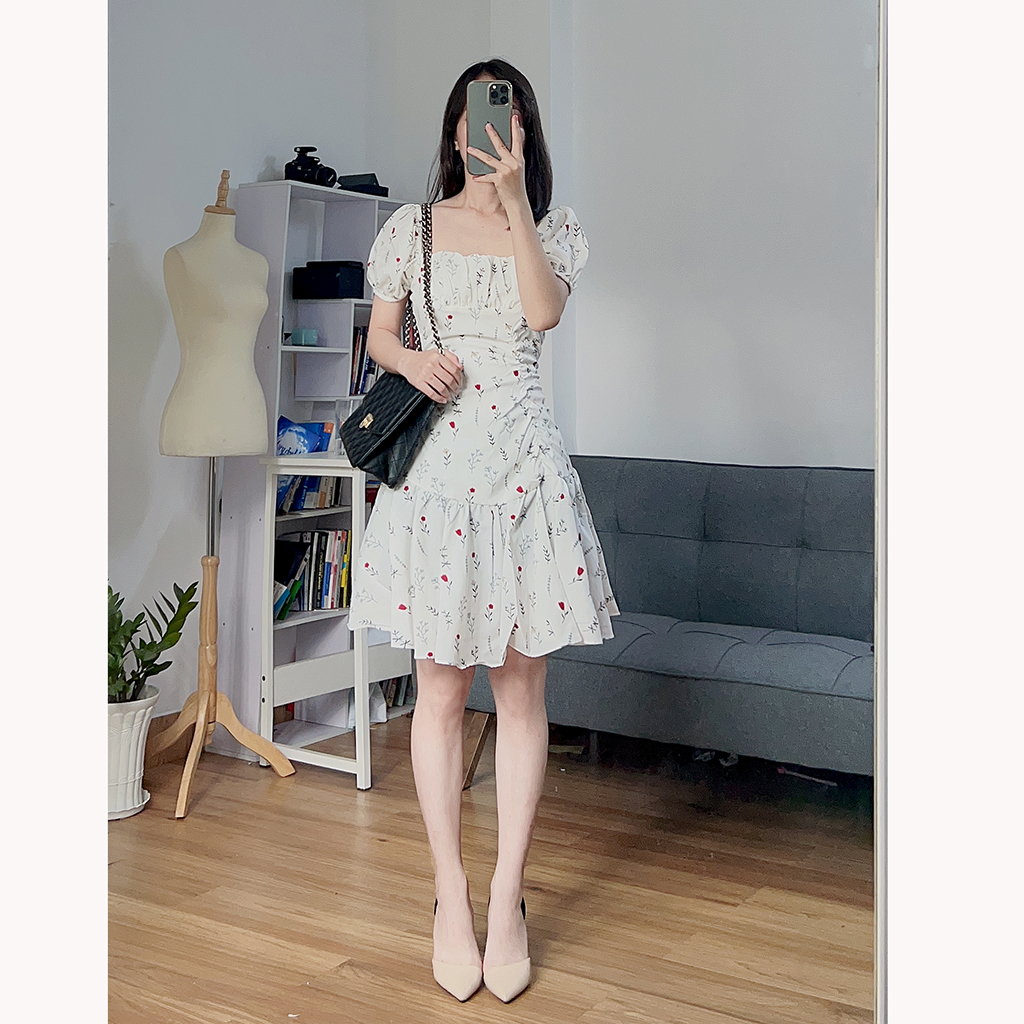 Váy hoa nhí dáng xoè tay phồng RD028