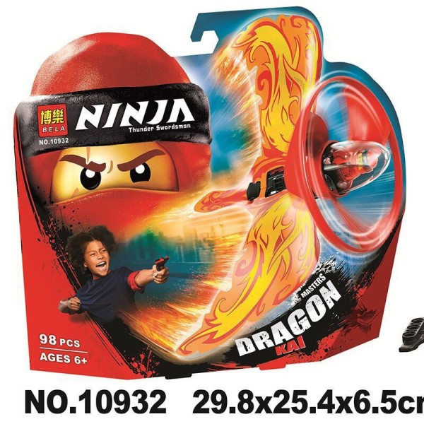 (màu ngẫu nhiên) Đồ chơi lắp ráp lego ninjago con quay rồng đỏ và ninja kai Bela 10932 masters dragon.