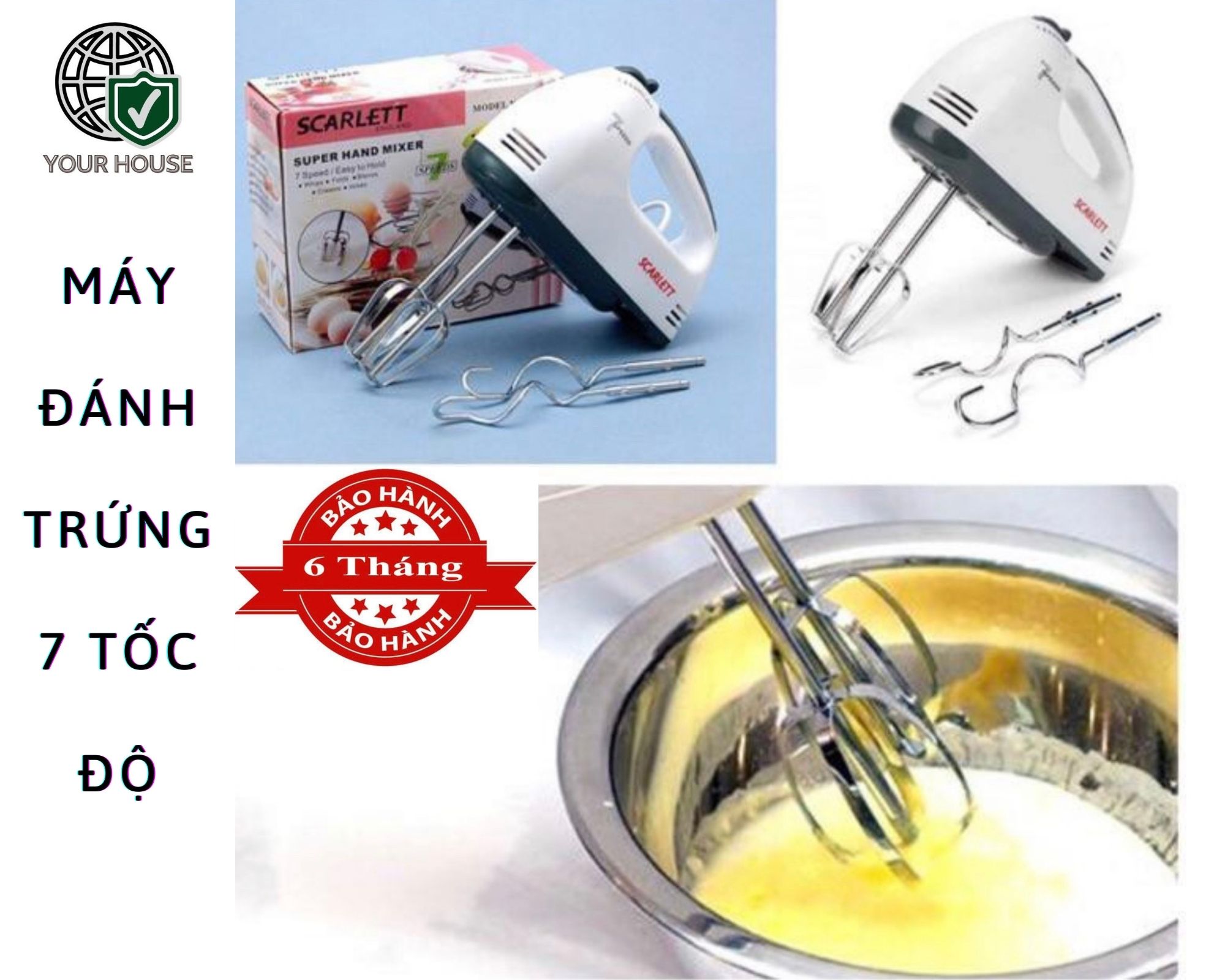 Máy đánh trứng đa năng 7 tốc độ 260w-BẢO HÀNH 12 THÁNG