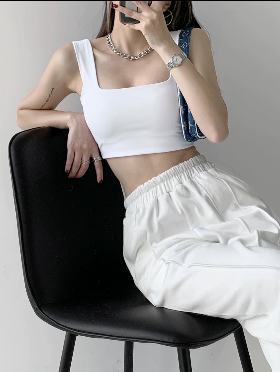 Áo Croptop Cổ Vuông 2 Dây_Áo Croptop [Video+Ảnh Thật]