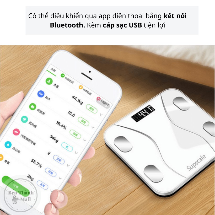 Cân Điện Tử Sức Khỏe Thông Minh Kết Nối Điện Thoại Đo Chỉ Số Sức Khỏe Kiểm Soát Ăn Uống, Hoạt Động Thể Thao