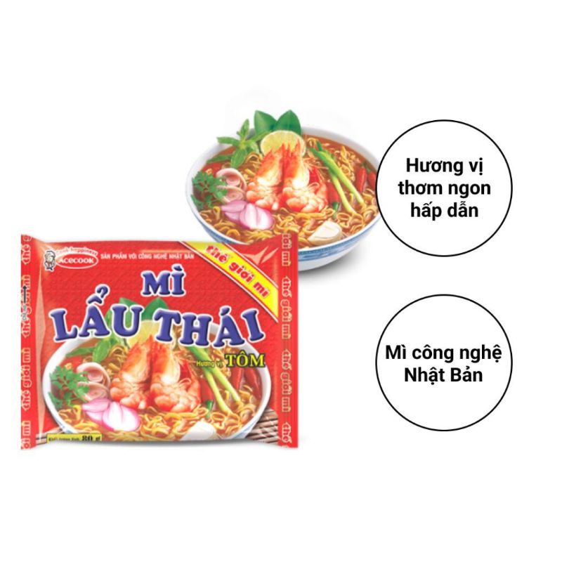 MÌ LẨU THÁI TÔM 80GR COMBO 5 GÓI/ 1 THÙNG