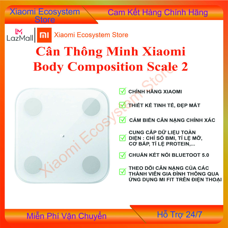 [MIỄN PHÍ SHIP] Cân sức khỏe điện tử thông minh Xiaomi Body composition Scale gen 2 | Cân Bluetooth | Cân phân tích chỉ số cơ thể cao cấp