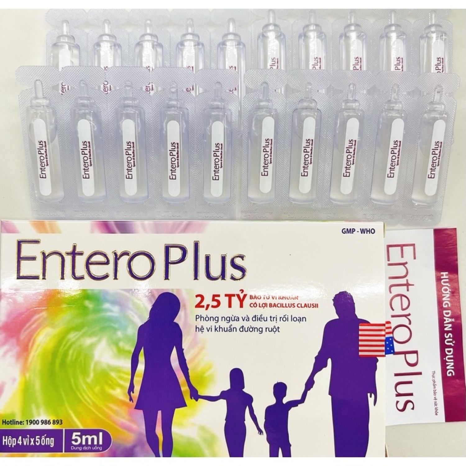Men vi sinh Entero Plus - Hộp 20 ống