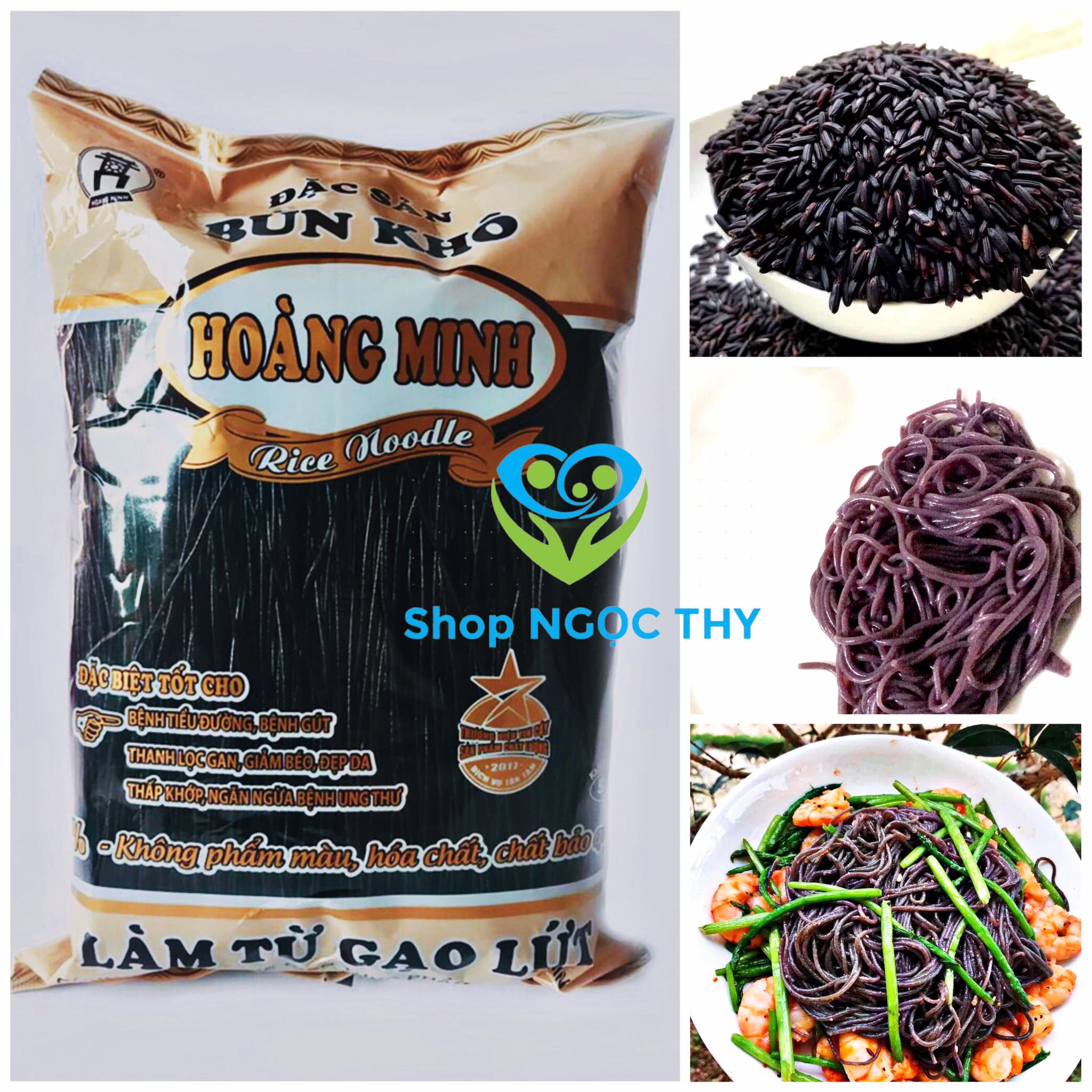 [HCM][HOT SP MỚI] Bún phở gạo lứt đen (huyền mễ) Hoàng Minh 500gr/gói