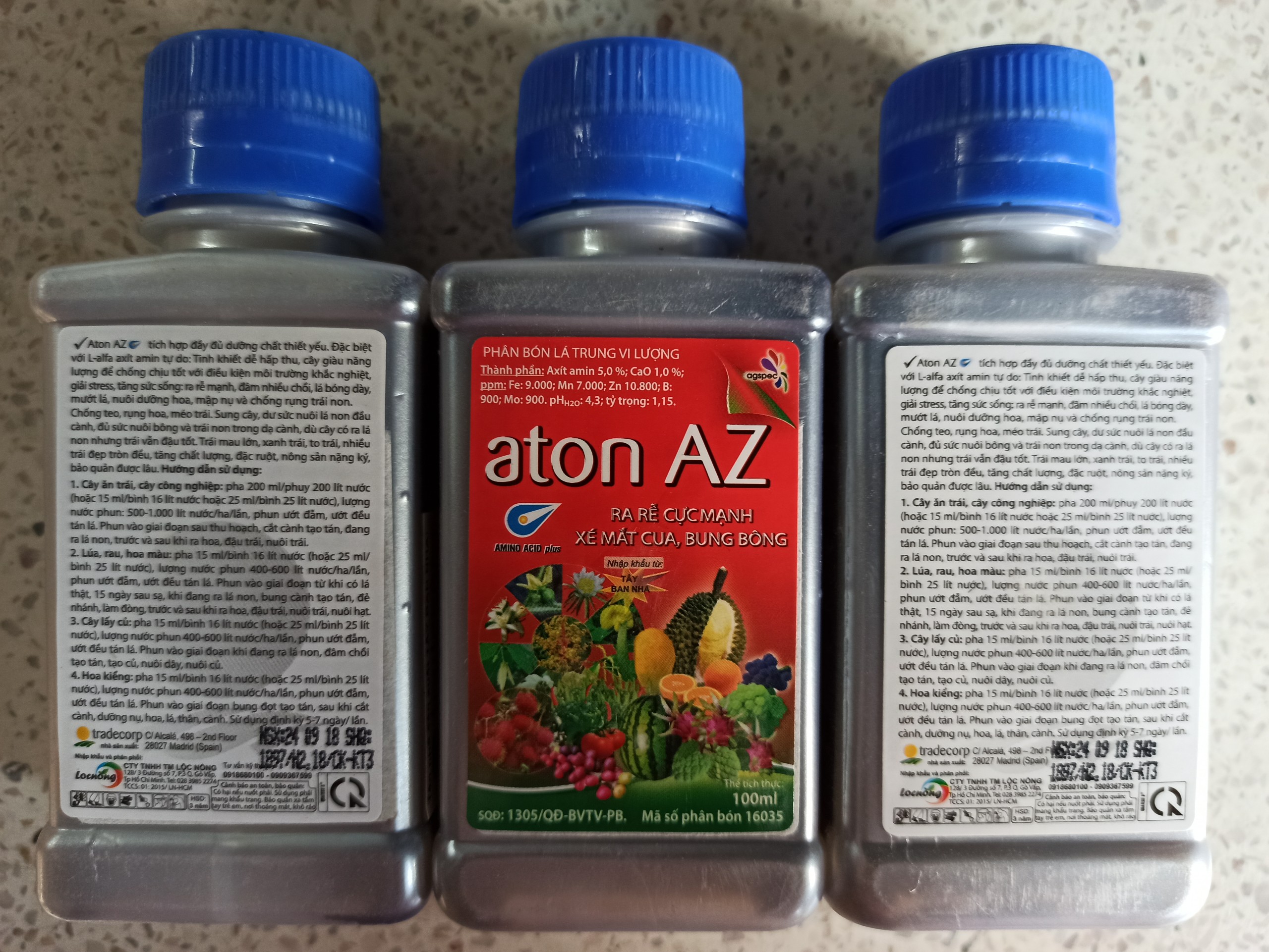 Phân bón lá trung vi lượng aton AZ - Chai 100ml