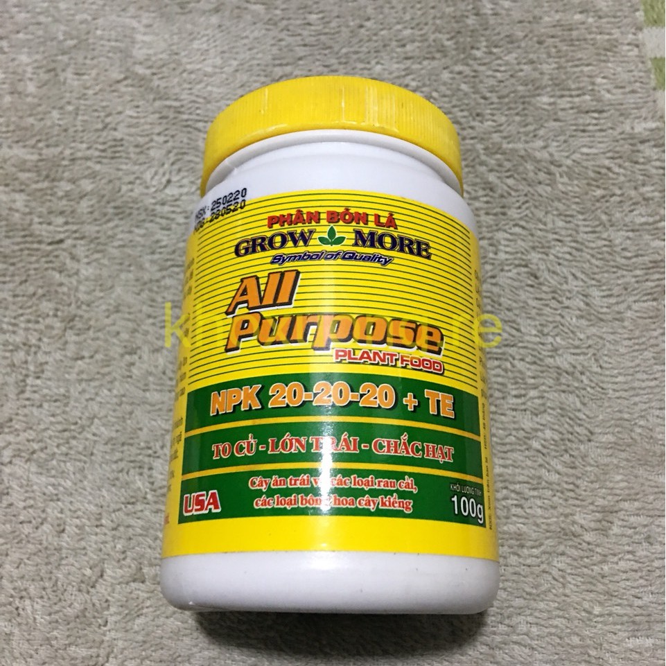 Phân Bón Cao Cấp ✔️✔️✔️ Phân Bón Lá Grow More NPK (30-10-10) - (6-30-30) - (20-20-20)- 100gr/hủ