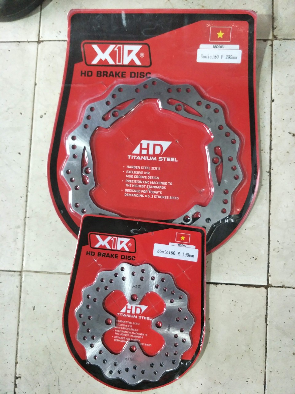 Cặp đĩa thắng X1r gắn Raider Satira, Sonic 150R trước sau chính hãng