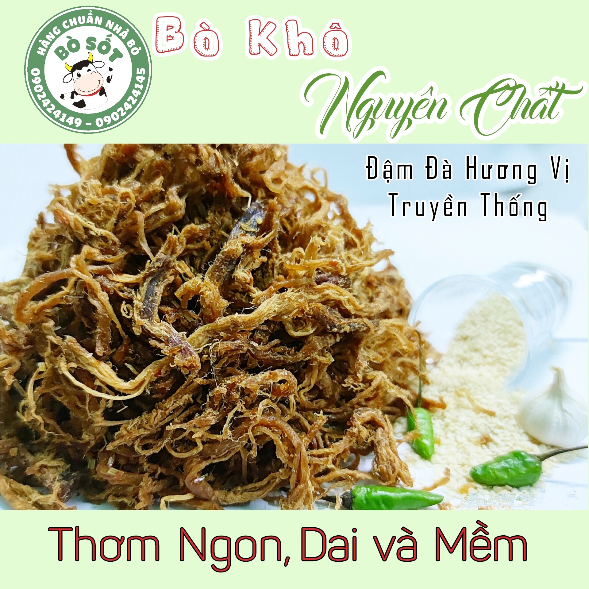 [LOẠI NGON] 100gram KHÔ BÒ XÉ NGUYÊN CHẤT