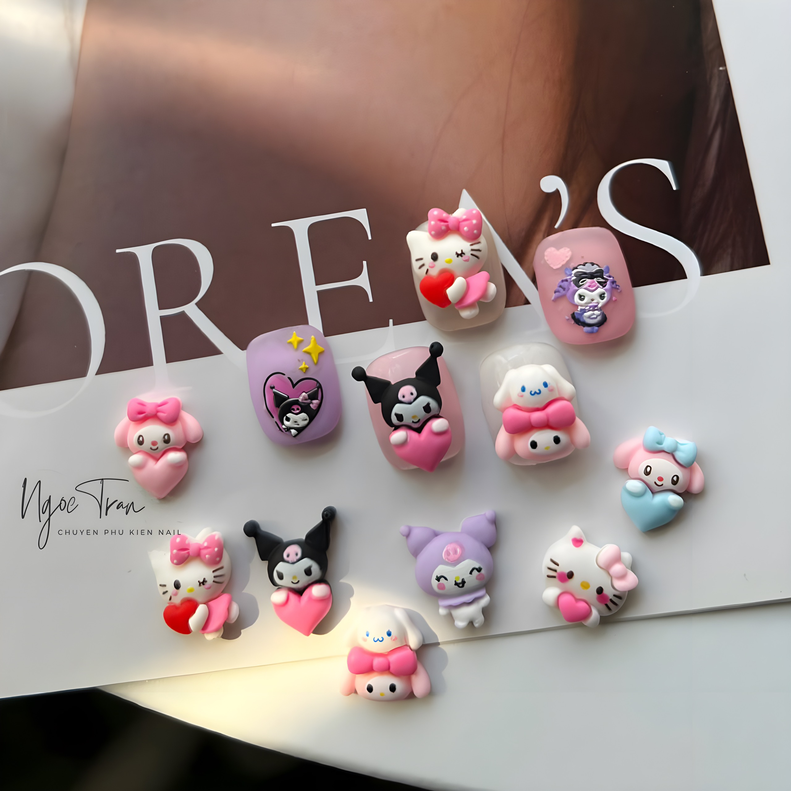 [Ảnh thật] Charm Thú Hoạt Hình Sanrio Trang Trí Móng Hàn Quốc