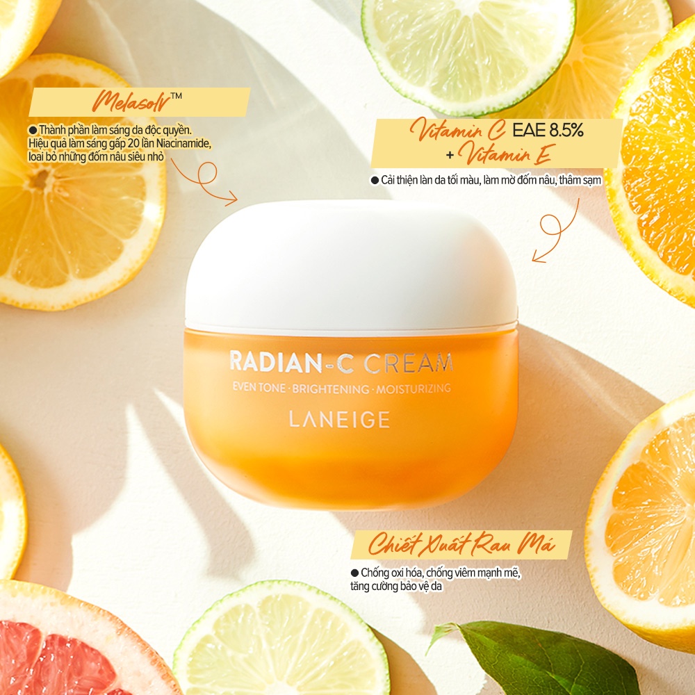 Kem Dưỡng Sáng Làm Mờ Đốm Nâu Laneige Radian C Cream 50ml