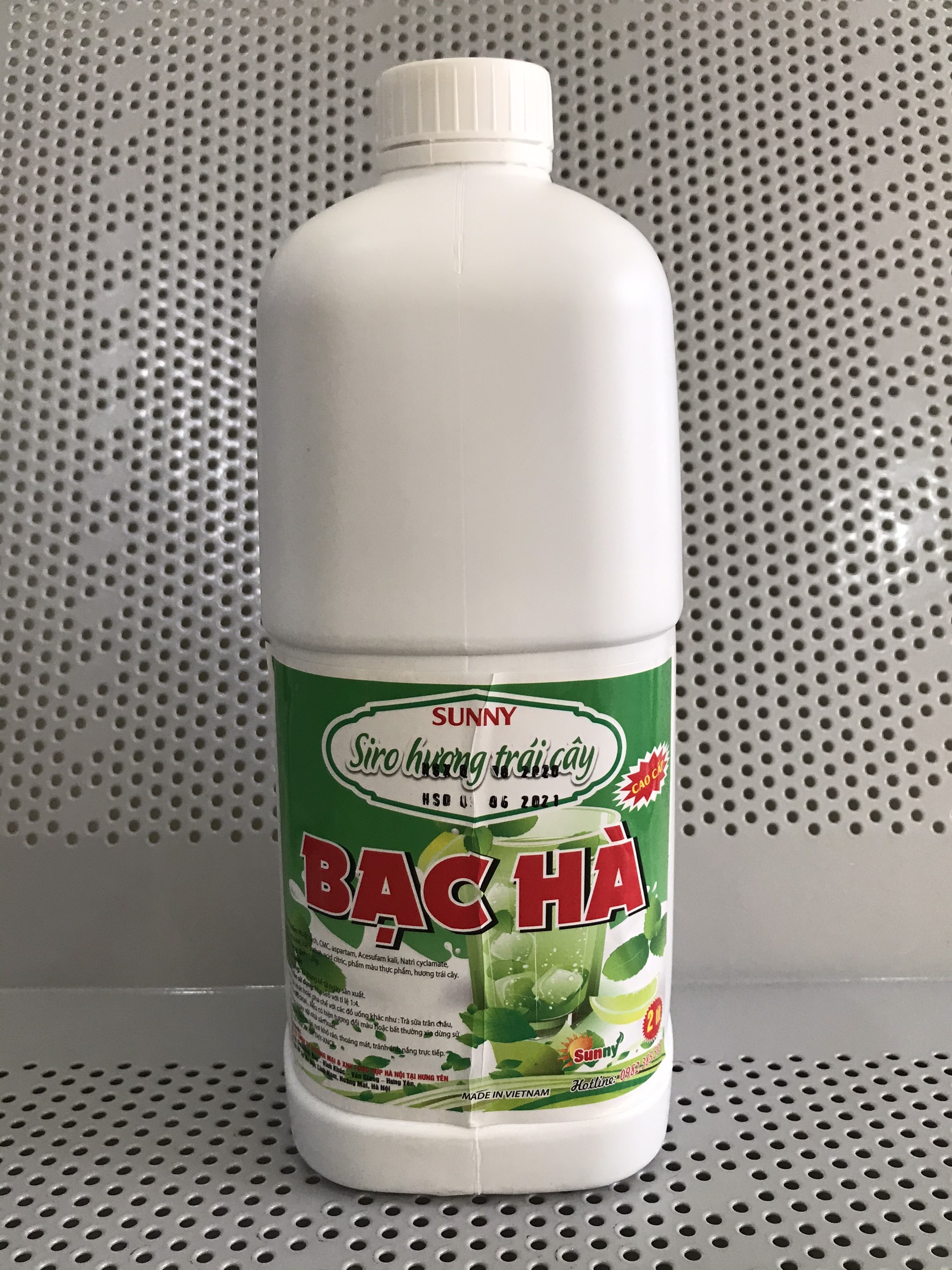 Siro hoa quả can vuông 2lít vị Bạc Hà