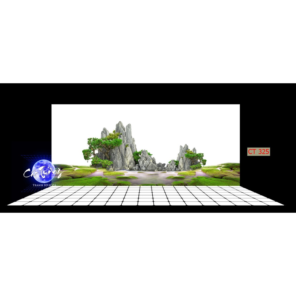 Tranh 3d dán bể cá thủy sinh, bể cá rồng