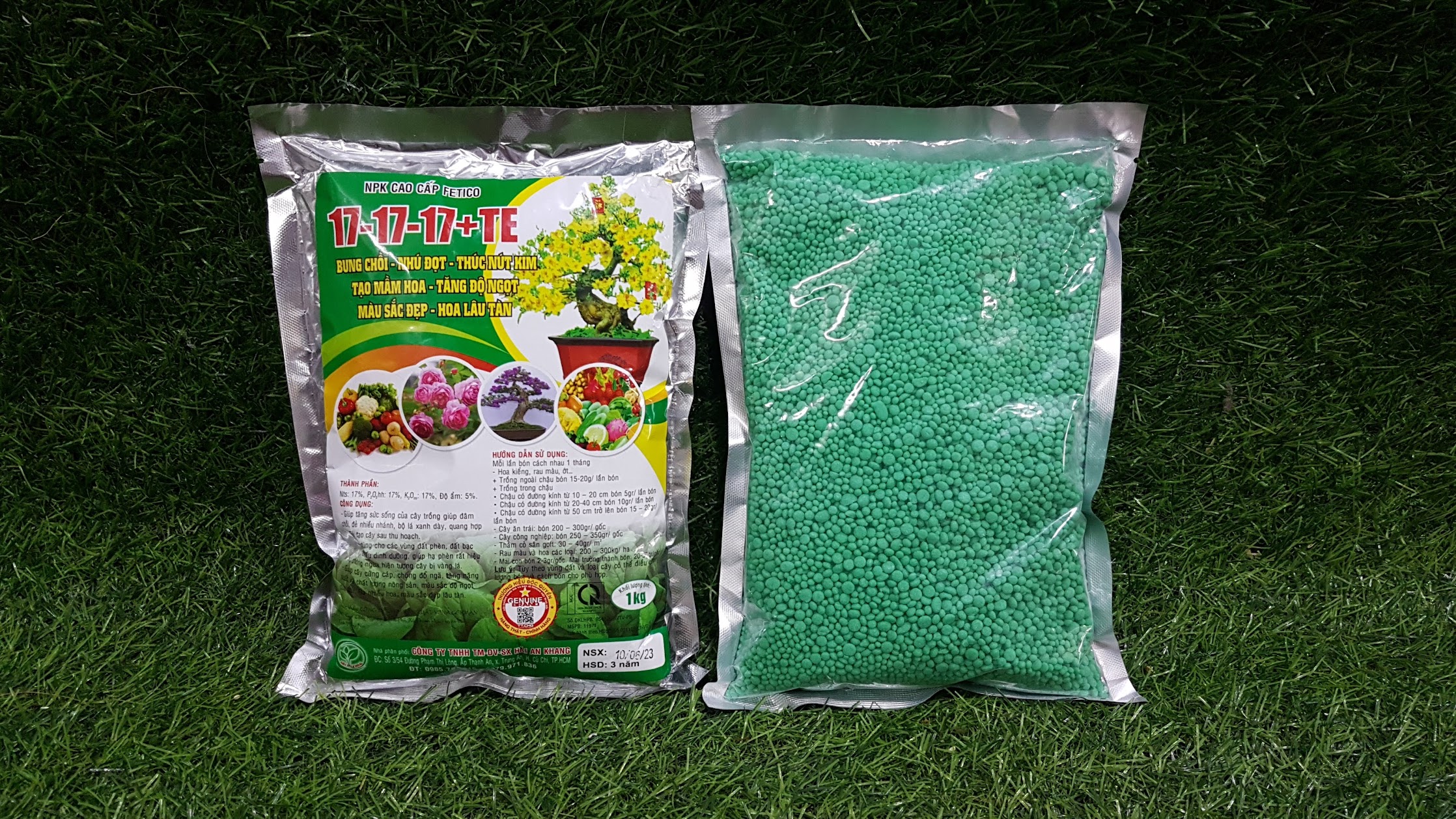 Phân bón gốc npk 17-17-17+te dùng cho mọi cây cảnh cây kiểng - gói 1kg