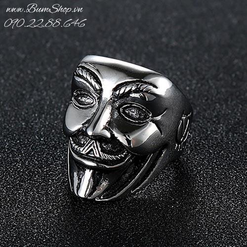 [HCM]Nhẫn inox nam mặt nạ Anonymous siêu độc