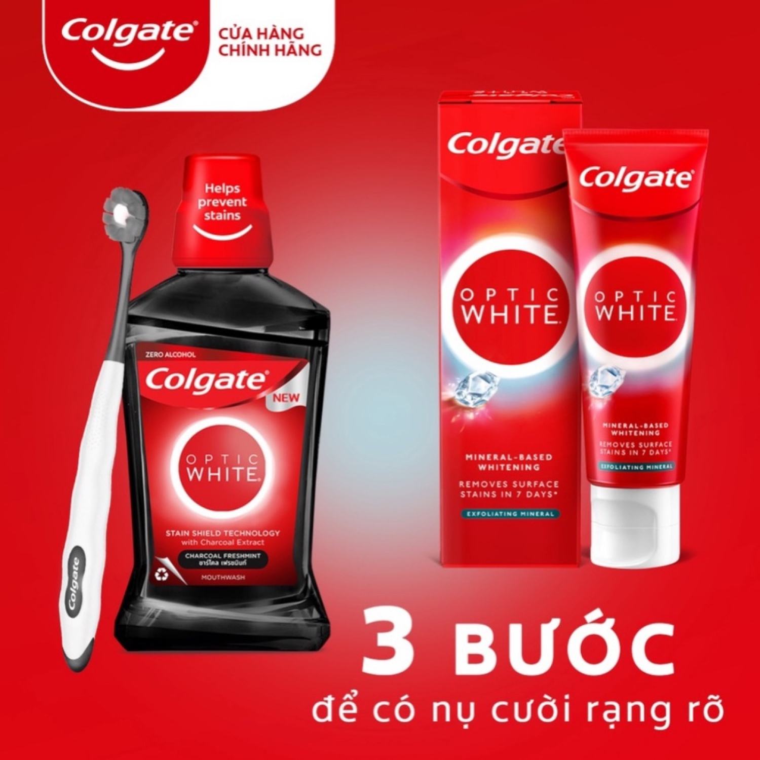 Kem đánh răng Colgate Optic White Plus Shine làm trắng sáng răng 100g