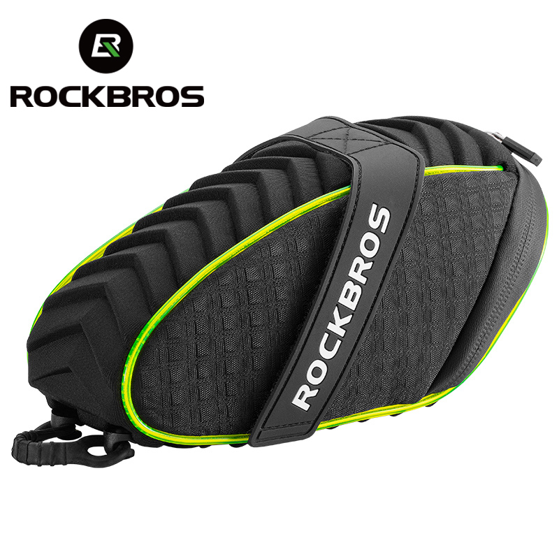ROCKBROS Xe đạp yên Túi ánh sáng làm nổi bật Công suất lớn Túi yên xe đạp leo núi 3D thời trang Túi sau xe đạp đường bộ Túi sau có nắp che mưa Phụ kiện đi xe đạp