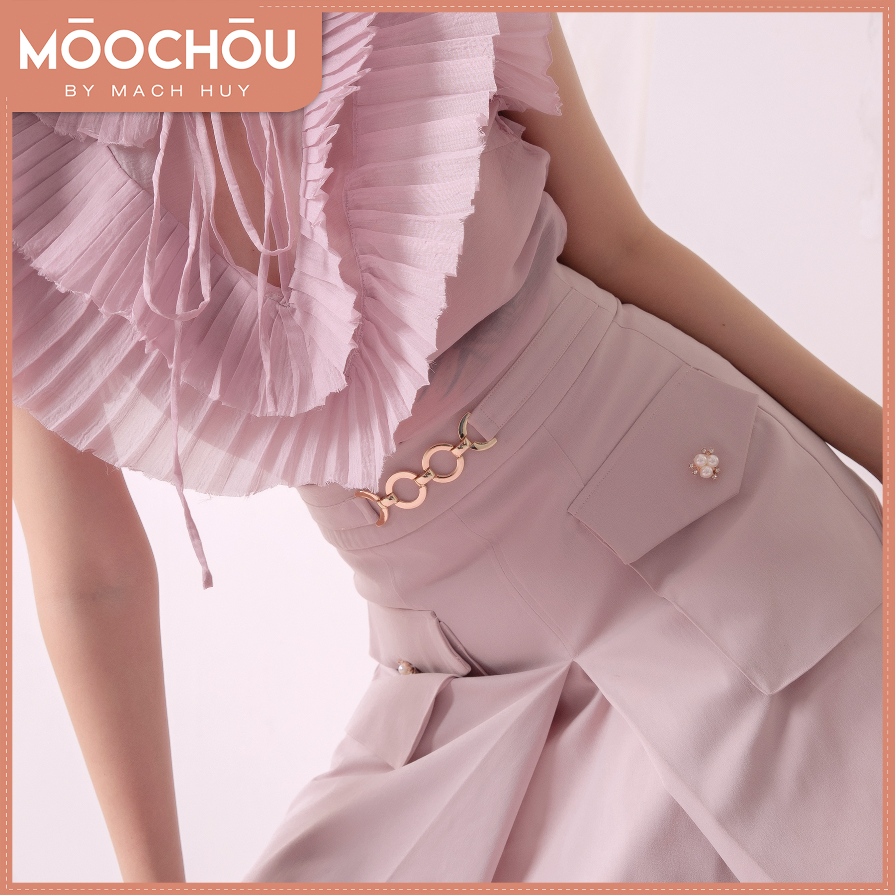ÁO KIỂU CỔ CÁNH CHIM DORY TOP HỒNG MÔN - MOOCHOU