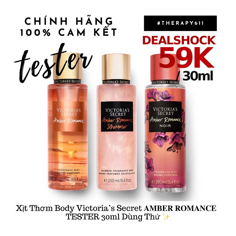 [ Bill Mỹ] [ 10ml ] Xịt Thơm Body Mist Dưỡng Thể Victoria’s Secret - AMBER ROMANCE