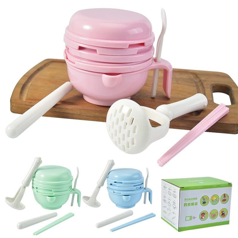 Bộ chế biến đồ ăn dặm kiểu Nhật 9 dụng cụ