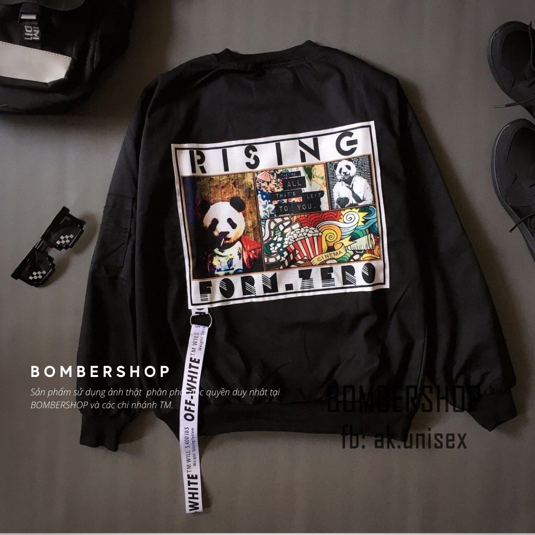 [HCM][Video + ảnh thật 100%] Áo khoác Bomber Design Panda (Unisex dòng hàng thiết kế)