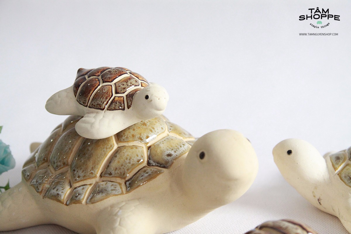 Tượng rùa gốm super cute lớn - rua gom lon