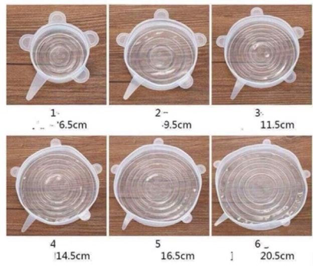 Set 6 nắp đậy thức ăn bằng silicone siêu dai
