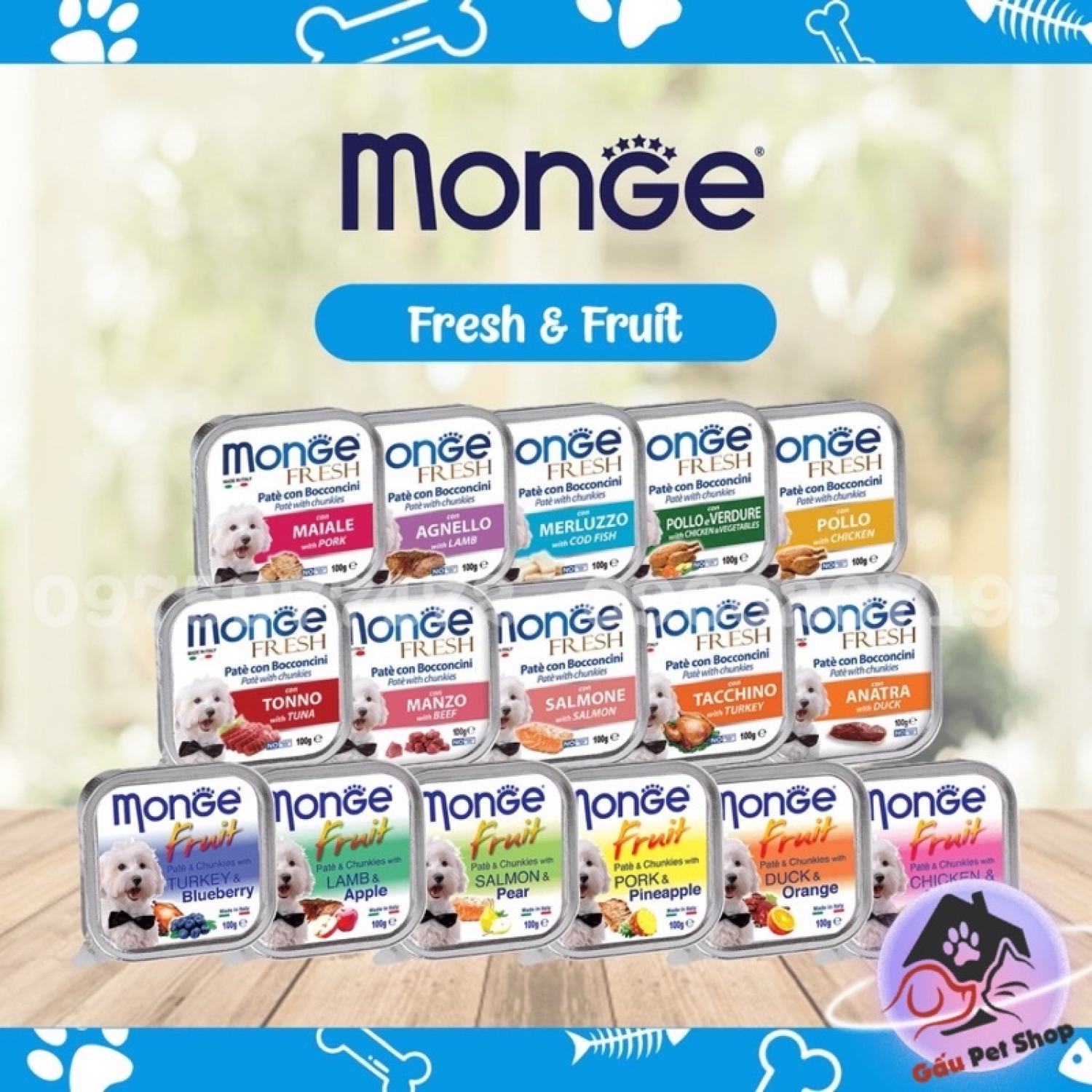 [ Chính Hãng 💯 ] Pate MONGE cho chó 100gr - MADE IN ITALY 🇮🇹