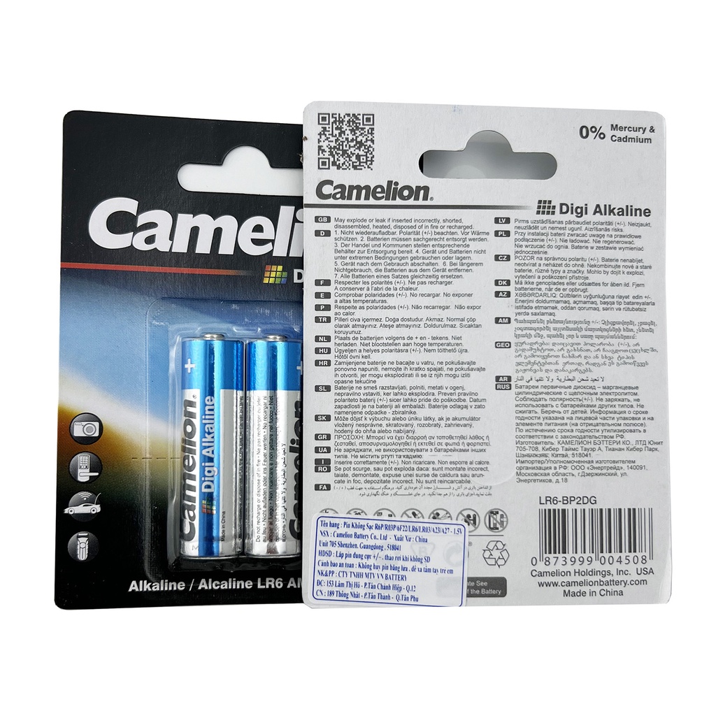 [NHẬP KHẨU CHÍNH HÃNG] PIN AA, AAA DIGI ALKALINE CAMELION (1.5V) 2 viên/ vỉ LR6/LR03