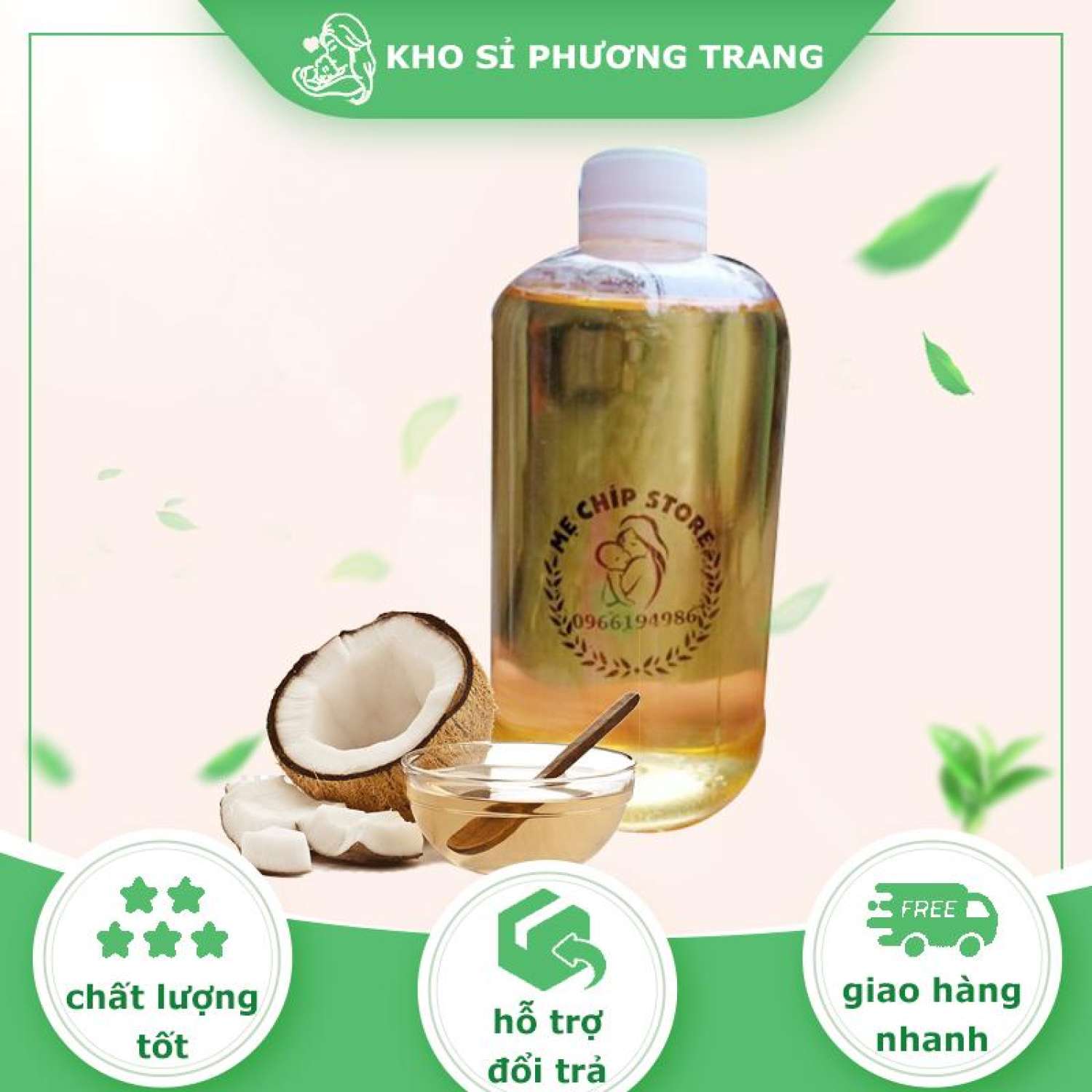 1l Dầu dừa nấu thủ công thơm lừng bao test (HSD 2 năm)