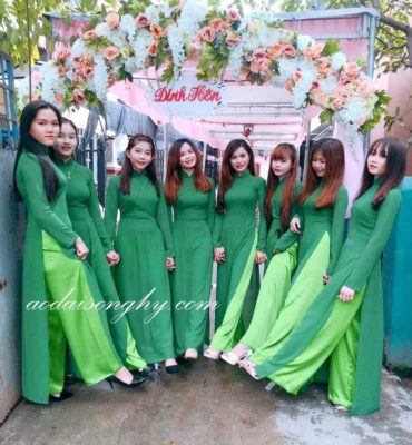 [ SIÊU ĐẸP ]ÁO DÀI XANH LÁ CÂY TRƠN