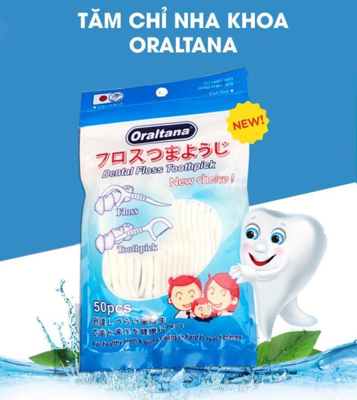 Tăm chỉ nha khoa Oraltana túi 50 cái xuất Nhật, tăm xỉa răng nha khoa y tế chất lượng cao loại bỏ thức ăn khỏi phần kẽ răng chật nhất, sản xuất theo tiêu chuẩn quốc tế đạt chuẩn