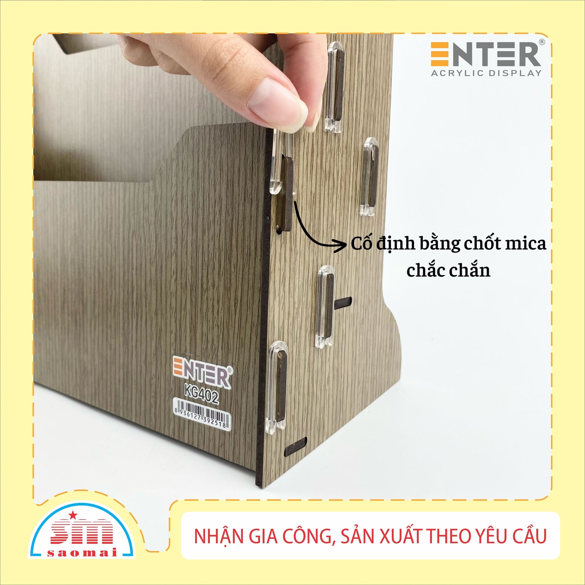 Kệ gỗ 3 ngăn Enter KG403 A4 lắp ráp