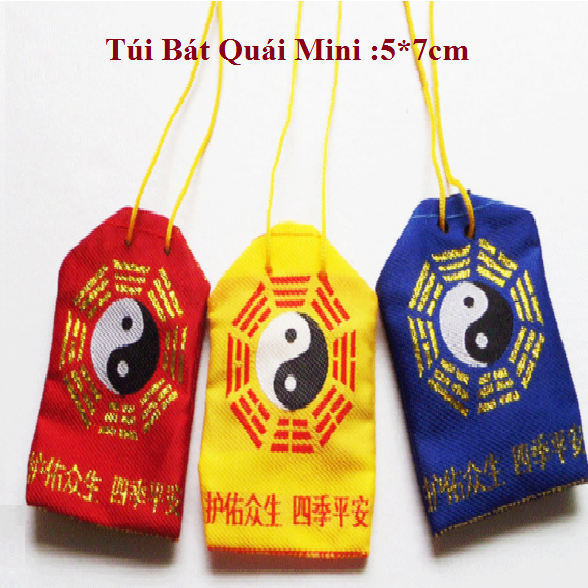 TÚI VẢI BÁT QUÁI MINI 2 kích thước-3 màu (đựng xu,thẻ,phù,vật phẩm phong thủy...)