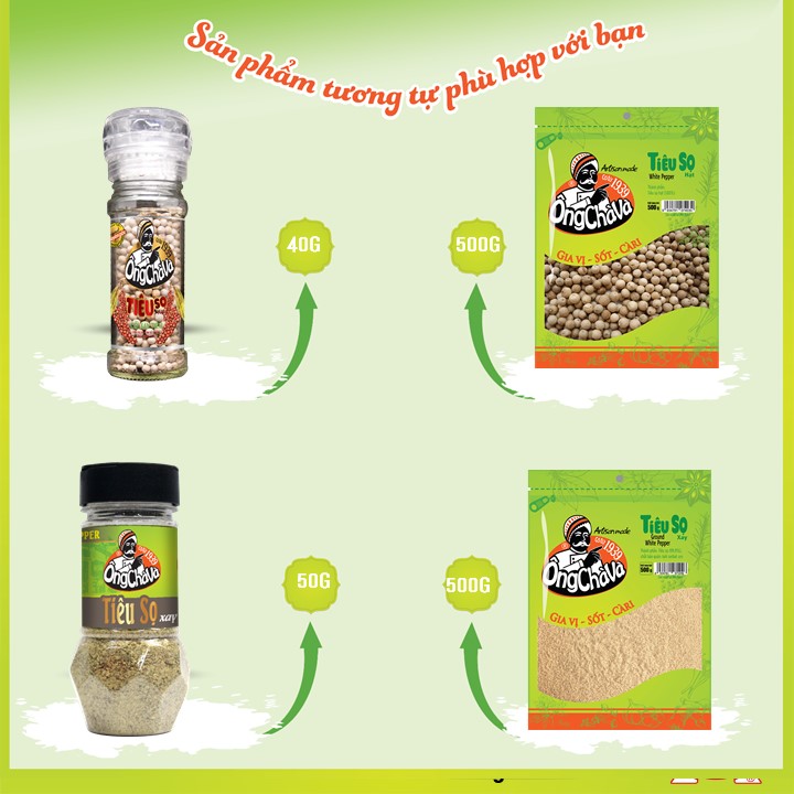 Tiêu Sọ Hạt Ông Chà Và 40g - Có Cối Xay Tiện Dụng