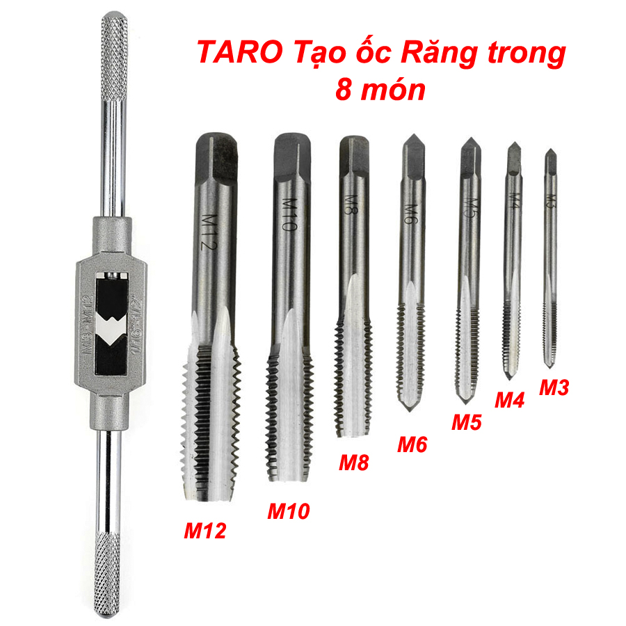 Bộ Taro tạo ren ốc trong 8 món Hàng xịn