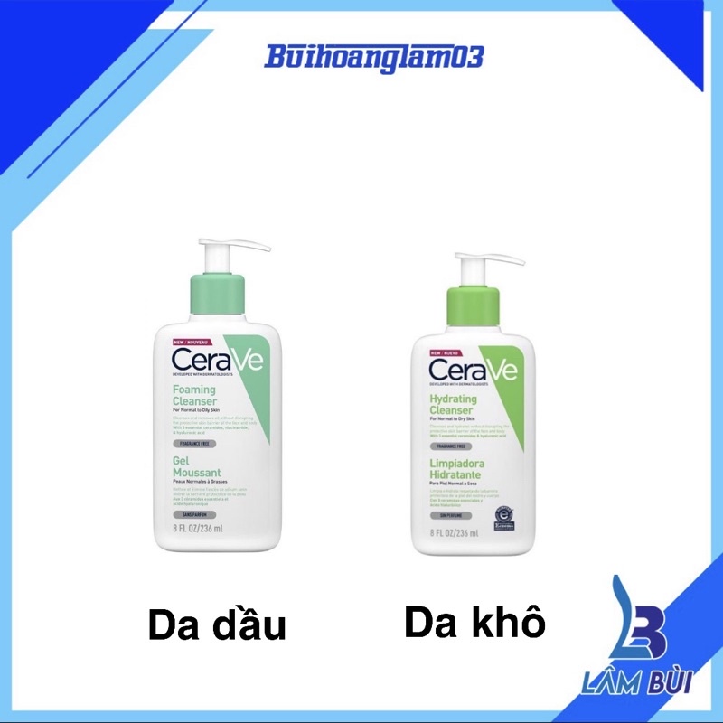 Sữa rửa mặt cerave 236/473ml