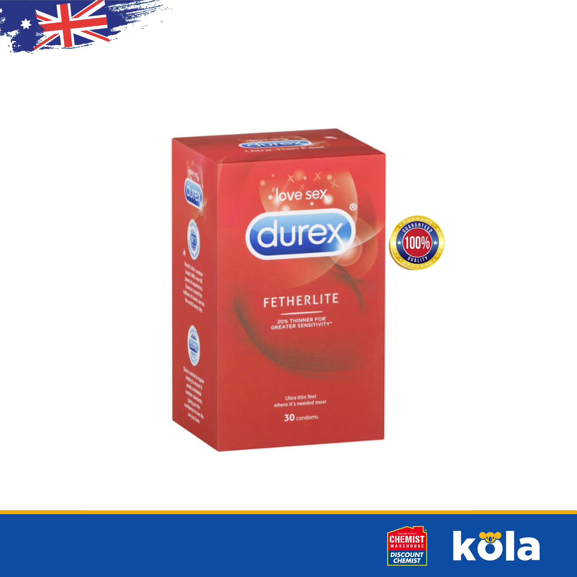 Bao cao su Durex Fetherlite Ultra Thin Feel Condoms Extra Sensitive 30 chiếc