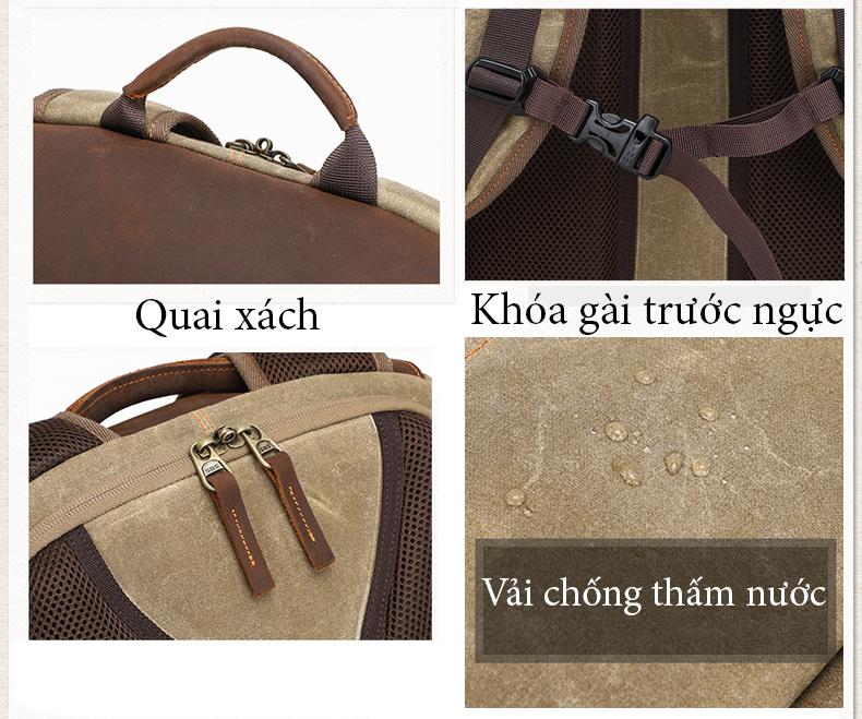 [HCM]Balo máy ảnh vải canvas cao cấp Batik full photo