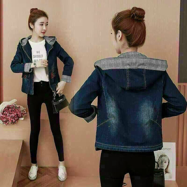 [HCM]ÁO KHOÁC JEAN VIỀN SỌC CÓ NÓN