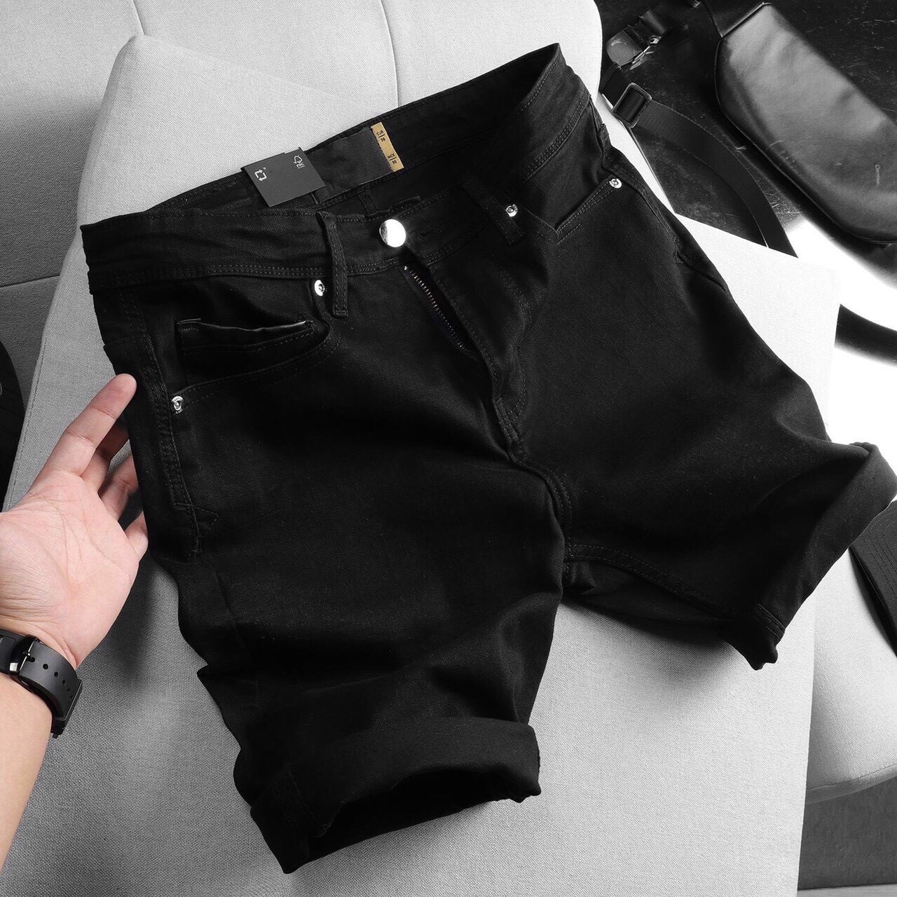 QUẦN SHORT JEAN NAM CO GIÃN THỜI TRANG CAO CẤP TIENFASHION26 Ms273(ảnh thật shop tự chụp)