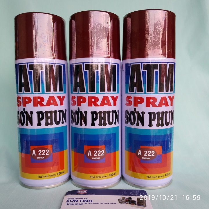 SƠN XỊT ATM MÀU NÂU ĐỎ A222  SOCOLA SẪM - 1 chai