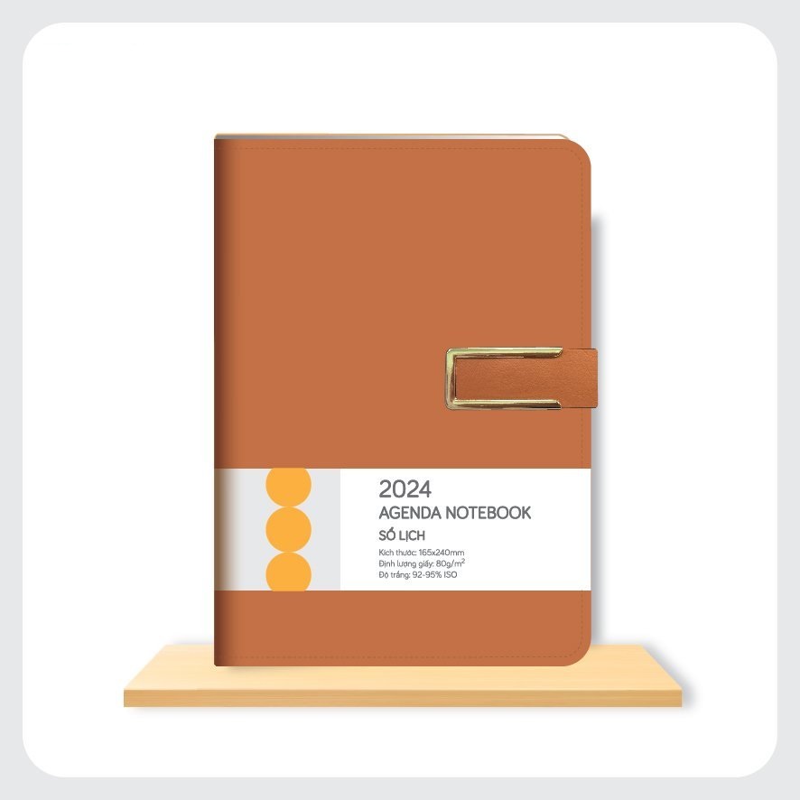 Sổ lịch agenda 2024 hải tiến khuy bấm 228 trang 4542 - kt: 165x240mm