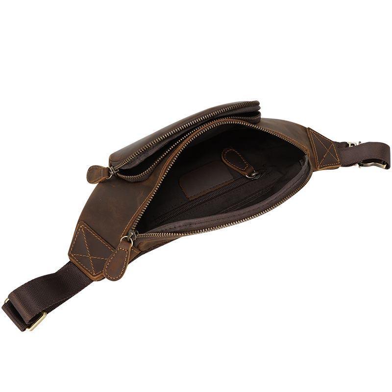 Túi Bao Tử Đeo Bụng LMG060 Da Bò Sáp Cao Cấp