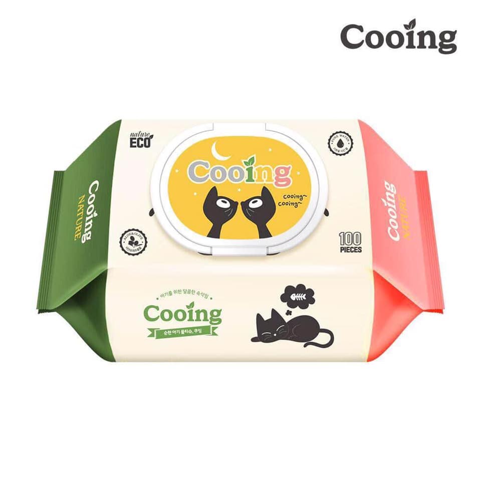 [HCM]Combo 3 bịch khăn ướt Cooing 100 tờ không mùi