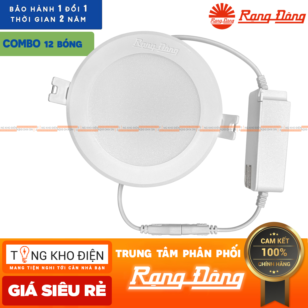 [COMBO 12 Bóng] Đèn led ầm trần downlight 7w lỗ khoét 90mm Rạng Đông