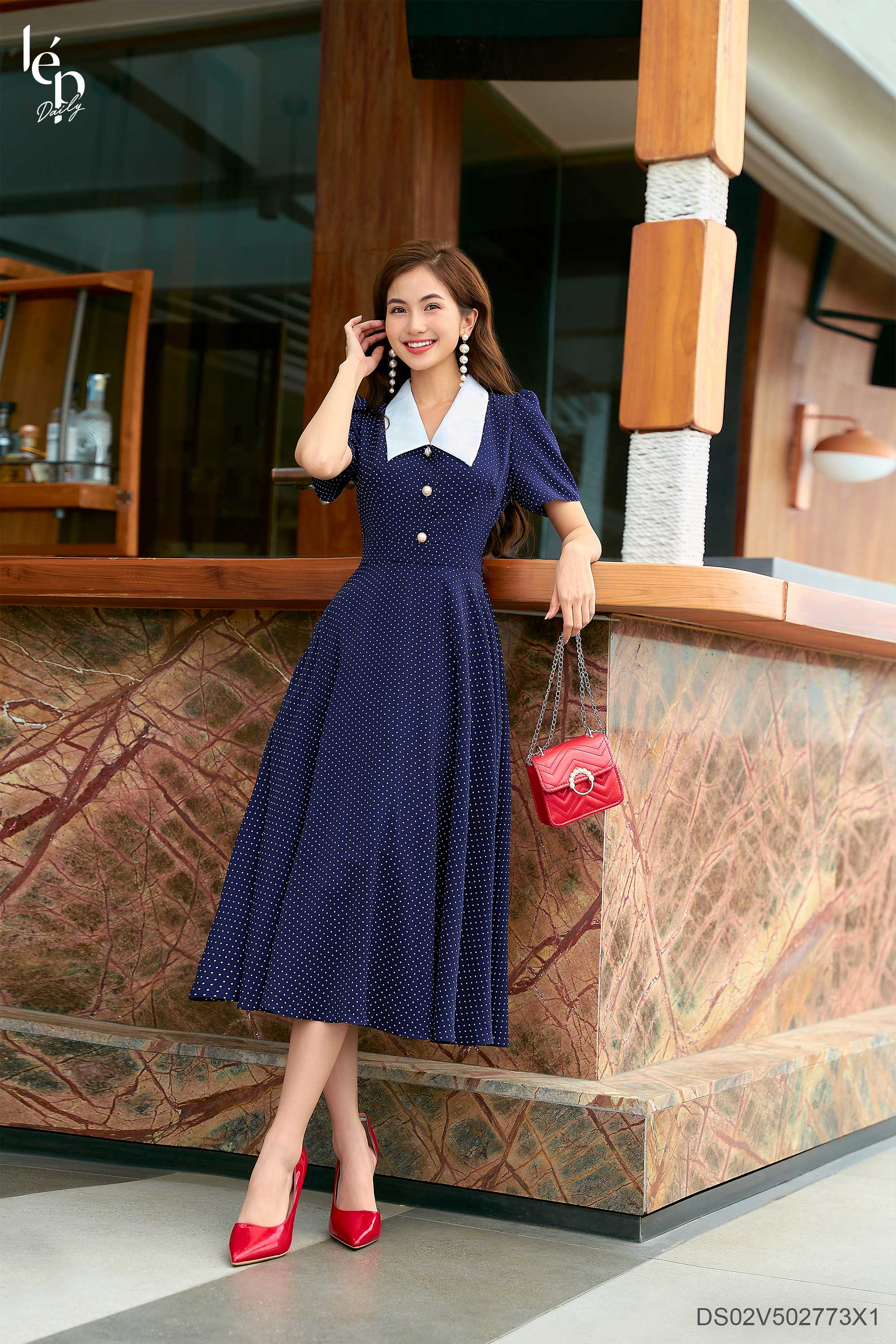 Váy chấm bi tùng xoè DS02V502773X1 Lep'