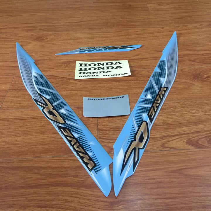 Tem 3 lớp dán xe wave alpha đời 2014  - màu Xanh ngọc